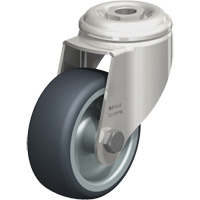 Roulette en &eacute;lastom&egrave;re thermoplastique acier inoxydable, Pivotant, Diam&egrave;tre 3-1/8" (79,5 mm), Capacit&eacute; 220 lb (100 kg) D. Morneault & Fils