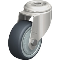 Roulette en &eacute;lastom&egrave;re thermoplastique acier inoxydable, Pivotant, Diam&egrave;tre 3-1/8" (79,5 mm), Capacit&eacute; 220 lb (100 kg) D. Morneault & Fils