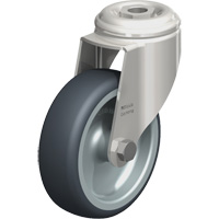 Roulette en &eacute;lastom&egrave;re thermoplastique acier inoxydable, Pivotant, Diam&egrave;tre 4" (102 mm), Capacit&eacute; 240 lb (108 kg) D. Morneault & Fils