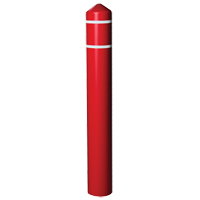 Smooth Bollard Cover With Reflective Stripes, 4" Dia. x 56" L, Red D. Morneault & Fils
