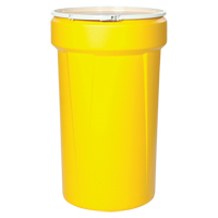 Nestable Polyethylene Drum, 55 US gal (45 imp. gal.), Open Top, Yellow D. Morneault & Fils