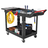 Heavy-Duty Adaptable Utility Cart, 2 Tiers, 17-3/4" x 36" x 46-1/5", 500 lbs. Capacity D. Morneault & Fils