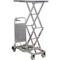 Manual Hydraulic Scissor Lift Table, 27-1/2" L x 17-3/4" W, Partial Stainless Steel, 220 lbs. Capacity D. Morneault & Fils