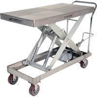 Manual Hydraulic Scissor Lift Table, 47" L x 24" W, Partial Stainless Steel, 2000 lbs. Capacity D. Morneault & Fils