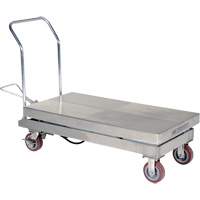 Manual Hydraulic Scissor Lift Table, 47" L x 24" W, Partial Stainless Steel, 2000 lbs. Capacity D. Morneault & Fils