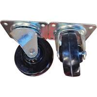 Plate Caster, Swivel, 4" (101.6 mm), Rubber, 225 lbs. (102 kg.) D. Morneault & Fils