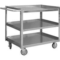 Industrial Grade Shelf Cart, 3 Tiers, 24-1/8" W x 35" H x 42" D, 1200 lbs. Capacity D. Morneault & Fils