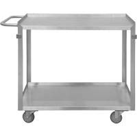 Industrial Grade Shelf Cart, 2 Tiers, 22-1/2" W x 34" H x 42-7/16" D, 600 lbs. Capacity D. Morneault & Fils