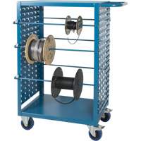 Mobile Wire Spool Cart, Steel, 6 Rod, 21" W x 48" H x 38" D, 1200 lbs. Capacity D. Morneault & Fils