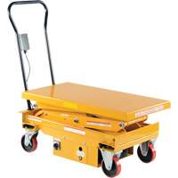 DC Powered Hydraulic Scissor Lift Elevating Cart, Steel, 39-3/4" L x 20-1/2" W, 1000 lbs. Capacity D. Morneault & Fils