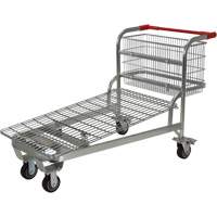 Nestable Wire Cart, Steel, 28-3/4" x 37-1/16" x 59-5/8", 275 lbs. Capacity D. Morneault & Fils