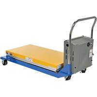 DC Powered & Manual Scissor Lift Table, Steel, 48" L x 24" W, 1000 lbs. Capacity D. Morneault & Fils
