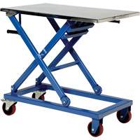 Manual Scissor Lift Table, 37" L x 23-1/2" W, Steel, 660 lbs. Capacity D. Morneault & Fils