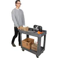 Utility Service Cart, 2 Tiers, 16-1/2" x 32-1/2" x 34-1/2", 550 lbs. Capacity D. Morneault & Fils