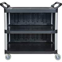 Utility Cart, 3 Tiers, 19-3/4" x 37-1/2" x 40-1/4", 250 lbs. Capacity D. Morneault & Fils