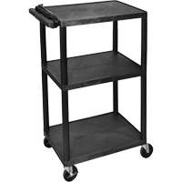 Electric Utility Cart, 3 Tiers, 24" x 42" x 18", 300 lbs. Capacity D. Morneault & Fils