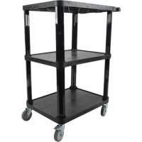 Utility Cart with Flat Shelf, 3 Tiers, 18-1/8" x 37-3/8" x 27-3/4", 330 lbs. Capacity D. Morneault & Fils