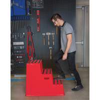 Industrial Step Stool, 3 Steps, 34-13/16" x 22-7/16" x 28-1/2" High D. Morneault & Fils