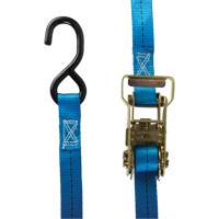 Ratchet Strap, J-Hook, 15' W x 1" L, 500 lbs. (227 kg) Working Load Limit D. Morneault & Fils