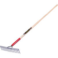 Pro Double Back Level Rake, Ashwood Handle, 13-3/4" W, Tempered Steel Blade, 14 Tines D. Morneault & Fils