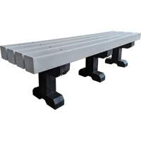 Park Bench, Recycled Plastic, 72" L x 17" W x 17" H, Grey D. Morneault & Fils
