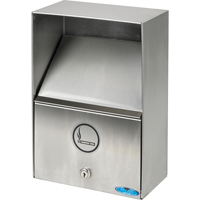 Smoking Receptacles, Wall-Mount, Stainless Steel, 3.3 Litres Capacity, 13-1/2" Height D. Morneault & Fils