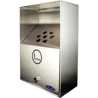 Smoking Receptacles, Wall-Mount, Stainless Steel, 3.3 Litres Capacity, 13-1/2" Height D. Morneault & Fils