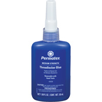 Removable Strength Threadlocker, Blue, Medium, 50 ml, Bottle D. Morneault & Fils