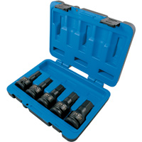 Metric Impact Bit Socket Set, Hex, 3/4" Drive, 5 Pcs D. Morneault & Fils