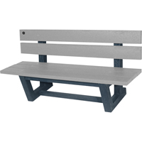 Outdoor Park Benches, Recycled Plastic, 60" L x 17" W x 17" H, Grey D. Morneault & Fils