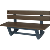 Outdoor Park Benches, Recycled Plastic, 60" L x 22-13/16" W x 29-13/16" H, Umber D. Morneault & Fils