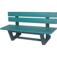 Outdoor Park Benches, Recycled Plastic, 60" L x 22-13/16" W x 29-13/16" H, Green D. Morneault & Fils