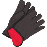 Gants en jersey classiques, Taille unique, Noir, Molleton rouge, &agrave; enfiler D. Morneault & Fils