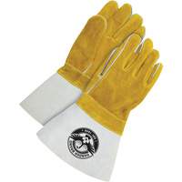 Gants pour soudeur avec poignet de 5", Cuir de vache refendu, Taille Taille unique D. Morneault & Fils