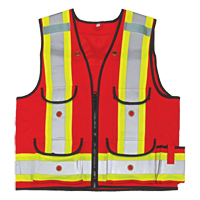 All-Trades 1000D&reg; Surveyor Safety Vest, Red, Large, Polyester D. Morneault & Fils