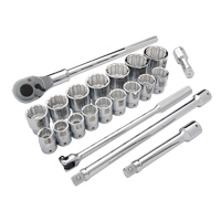 Jeu de douilles SAE, 21 Mcx, Prise de 3/4" D. Morneault & Fils