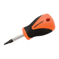 Square Recess Stubby Screwdriver, #1 Tip, Round, 3-4/5" L, Plastic/Wood/Cushion Grip Handle D. Morneault & Fils