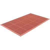Competitor Series Mats, Slotted, 3' x 5' x 7/8", Orange, Natural Rubber D. Morneault & Fils