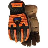 Gants antichocs Drill Sergeant, Grand, Paume en Cuir fleur, Poignet &agrave; enfiler D. Morneault & Fils