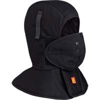 565A Flame Resistant Quilted Long Neck Hardhat Liner, Black, Cotton D. Morneault & Fils