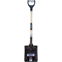 Heavy-Duty Square Shovel, Hardwood, Carbon Steel Blade, D-Grip Handle, 30" Long D. Morneault & Fils