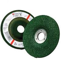 Green Corps Depressed Centre Wheel, 4-1/2" x 1/4", 7/8" Arbor, Aluminum Oxide, Type 27 D. Morneault & Fils