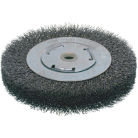 Economy Crimped Wire Wheel Brushes - Wide Face, 8" Dia., 0.014 Fill, 2" Arbor D. Morneault & Fils