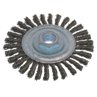 Economy High Speed Stringer Bead Knot Wire Wheel Brush, 5" Dia., 0.02" Fill, 5/8"-11 Arbor, Steel D. Morneault & Fils