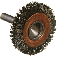 Circular Crimped Wire End Brushes, 1-1/2", 0.005" Fill, 1/4" Shank D. Morneault & Fils
