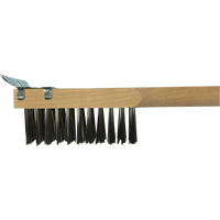Scratch Brush With Scraper, Stainless Steel, 3 x 10 Wire Rows, 20" Long D. Morneault & Fils