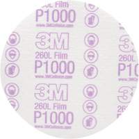 Hookit Finishing Film Disc, 6" Dia., P1000 Grit, Aluminum Oxide, Film D. Morneault & Fils