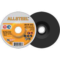 AllSteel Grinding Wheel, 4-1/2" x 1/4", 7/8" Arbor, Aluminum Oxide, Type 27 D. Morneault & Fils