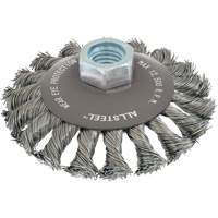 AllSteel Wire Brush, 4" Dia., 0.02" Fill, 5/8"-11 Arbor, Steel D. Morneault & Fils