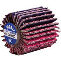 Threaded Mini Flap Wheel, Ceramic Alumina, 40 Grit, 1" x 1" x 1/4"-20 D. Morneault & Fils